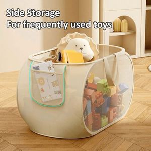 Mesh Laundry Hamper Foldable Clothes Storage Basket Collapsible Toy Organizer Portable Hanging Handle <b>Bedroom</b> Bathroom <b>Bin</b> - Product Image 3