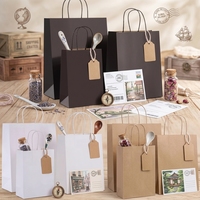 Sac cadeau en papier kraft écologique en gros pour fête d'anniversaire, artisanat, festival, supermarché, emballage en papier kraft