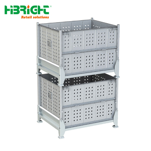 Space Saving <b>Plastic</b> Folding Logistics <b>Crate</b> Durable Multi-functional Storage Box with Integrated Lid and Side Opening - Product Image 3