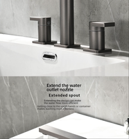 Robinet de lavabo double usage en laiton au design moderne YiFang, à trois trous, à poser sur le comptoir, avec cartouche céramique, eau chaude et froide