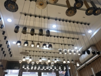 Éclairage d'intérieur moderne, lampe en tube d'aluminium noir arrondi, lampe suspendue pour plafond, lampe à tube Gu10, lustre LED