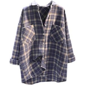 C230213 Casual Lange Shirt Jas Geruit Herfst Winter Kleding Wollen <span class=keywords><strong>Blouse</strong></span> Oversized Jas Voor Dames En Meisjes - Product Image 1