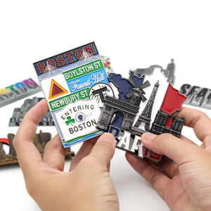 Logo personalizzato all'ingrosso eco-friendly in metallo a forma di <span class=keywords><strong>paese</strong></span> città punto di riferimento da viaggio in smalto per frigo con Logo personalizzato-promozionale a buon mercato - Product Image 2
