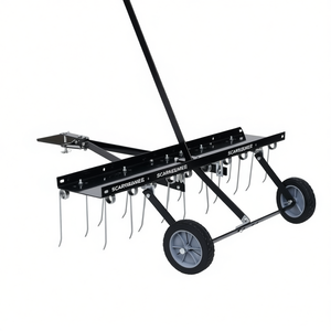 Scarificateur industriel en acier noir, aérateur de pelouse manuel, outil de jardin - Product Image 1