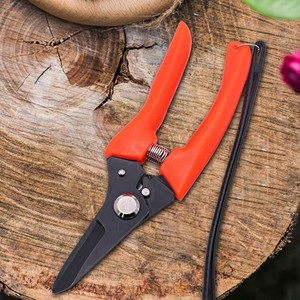 Garden Pruning Shears Alloy Steel Blade 3-5mm Cutting Diameter Orange Handles For Fruit Trees Horticultural Use - Product Image 1