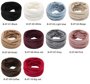 Knitted Solid Colors Bandana Winter Warmer Seamless Thick Comfort Soft Scarves