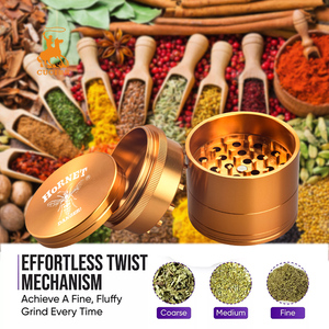 Hornet Aluminum Alloy Dry <b>Herb</b> <b>Grinder</b> Round Modern Style with Custom Logo OEM ODM Available - Product Image 2