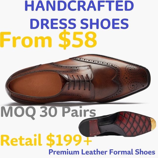Luxury Wingtip Brogue Men's Oxford Shoes Handcrafted Leather Business Formal Spring/Summer/Winter Anti-Slip Elastic Band Office