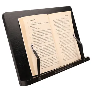 Cooking Book Reading Stand Wooden Adjustable Laptop Holder Eco-friendly Portable Bamboo Natural Bookends Customized 34*24*3.5cm