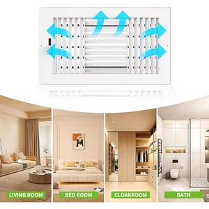 Lakeso daftar ventilasi udara, Hvac plafon baja Diffuser pasokan udara plastik 3 arah pendaftaran ventilasi udara langit-langit