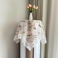 Housse de climatiseur cylindrique à motif floral, nouveau style 2026, personnalisée, style européen, en tissu maillé écologique avec bordure en dentelle brodée