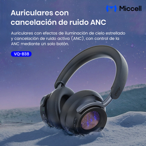 Auriculares Inalámbricos ANC al por Mayor de Miccell con Luces LED Estrelladas, Ideales para Oficina, Viajes y Gaming. - Product Image 2