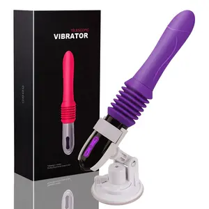 Mainan seks dewasa laris mesin seks Vibrator Dildo penghantar suara pistol cinta otomatis dapat ditarik untuk masturbasi Vagina wanita