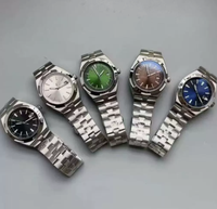 Montre mécanique automatique de style luxueux pour homme, cadran blanc avec calendrier, bracelet en métal or rose