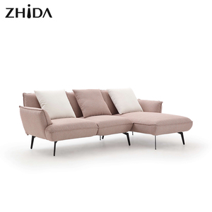 Divano a Due Posti per Soggiorno in Vendita, Moderno Divanetto <span class=keywords><strong>Rosa</strong></span> <span class=keywords><strong>e</strong></span> <span class=keywords><strong>Grigio</strong></span>, Mobili Imbottiti in Tessuto per Hotel - Product Image 5