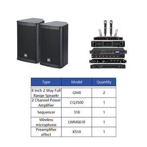 Système de haut-parleurs personnalisable 8 pouces 2 voies pleine gamme avec amplificateur, préamplificateur, effets, etc. – Équipement audio de studio pour KTV - Product Image 2