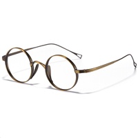 10518 Montura de Gafas Ultraligeras de Titanio Puro para Lentes Ópticas, Diseño Vintage, Alta Calidad, Precio Económico al por Mayor