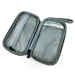 Étui de voyage portable en nylon durable avec fermeture éclair pour accessoires électroniques, grande capacité, pour batterie externe, gris, sac souple pour USB - Product Image 5