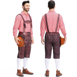 Costume Oktoberfest adulte de haute qualité <span class=keywords><strong>bavarois</strong></span> allemand hommes bière Festival Cosplay pour Halloween comprend des costumes et haut - Product Image 2