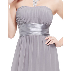 Nuovo Abito da Sera Lungo in Chiffon <span class=keywords><strong>per</strong></span> <span class=keywords><strong>Damigelle</strong></span> 2021, Elegante Vestito da Cerimonia Senza Spalline Sexy <span class=keywords><strong>per</strong></span> Donne - Product Image 2