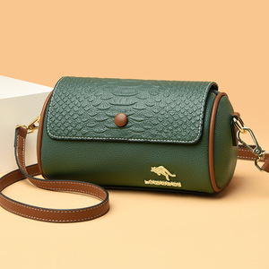 Bolso bandolera de cuero de color puro para mujer, bolso de mano de hombro para mujer, a la venta - Product Image 1