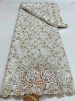Tissu en dentelle rayée à sequins de Guangdong, de haute qualité, écologique, matériau exquis pour robes de mariée et de soirée