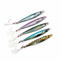 Umpan Pancing Jig Logam Air Asin Grosir 30-80g, Jig Timbal Tenggelam dengan Kail Bulu Asisten, Cetakan Realistis, Umpan Jigging Lepas Pantai