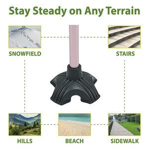 Canne pliante <span class=keywords><strong>Medline</strong></span> Offset, forme en 7, pliable, portable, en alliage d'aluminium, avec base robuste à <span class=keywords><strong>4</strong></span> pieds, poignée en mousse, 79-92 cm, classe II - Product Image 6