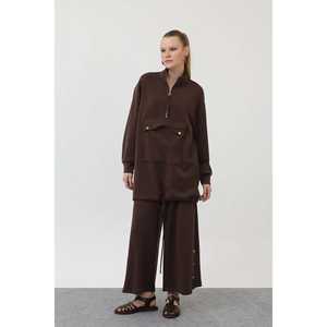 Vestido Casual con Cierre para Mujer, con Detalles de Bolsillos, Corte Holgado, Dobladillo Recto, Tejido de Tela, para Uso Diario 14299TKS - Product Image 6