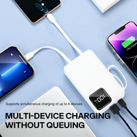 2025 dernières banques d'alimentation 20000mah charge rapide Portable Power Bank câbles intégrés 10000mah 20000mah batterie pour téléphone