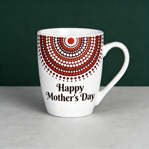 Taza de Cerámica Personalizada con Diseño de Puntos para el Día de la Madre - Taza de Café Blanca de 12 oz con Diseño de Mandala Colorido, Regalo Personalizado para Mamá - Product Image 4