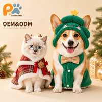 Ensemble de vêtements pour animaux de compagnie en polyester style Noël automne/hiver pour chats et chiens, gilet de style Tang pour les fêtes du Nouvel An, tailles petites/moyennes