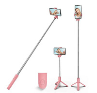 Perche à selfie pour smartphone 34 pouces, télécommande sans fil Android compatible, trépied télescopique avec lumière