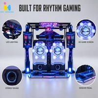 Machine de jeu de danse commerciale à monnayeur pour 2 joueurs, machine de jeu de rythme musical d'arcade avec écran LED pour centre de jeux