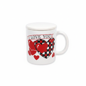 3.8\" Modern & <b>Cute</b> Valentine Ceramic <b>Mug</b> 200/400ml Stoneware Microwave & Thermal Safe with Lid Healthy Business Gifts ODM Model - Product Image 2