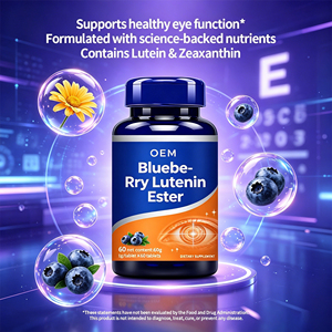 Complément alimentaire à la lutéine et aux myrtilles OEM - Formule scientifiquement prouvée avec lutéine et zéaxanthine, 60 g de poids net, 60 comprimés, étiquette personnalisée - Product Image 2