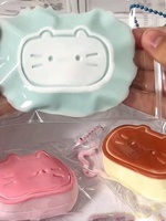 Jouet anti-stress en TPR souple à rebond lent, en forme de chaton de qualité alimentaire, avec mousqueton pour décoration de sac