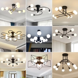 Gran oferta, candelabro de techo LED de Metal de lujo, 6 bombillas, lámparas de pared para Hotel, restaurante, cocina y decoración de sala de estar - Product Image 1