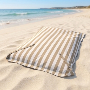 Housse de <span class=keywords><strong>pouf</strong></span> flottant à rayures pour piscine - Housse de <span class=keywords><strong>pouf</strong></span> flottant pour piscine, grand <span class=keywords><strong>pouf</strong></span> d'extérieur, taille adulte, sans rembourrage - Product Image 1