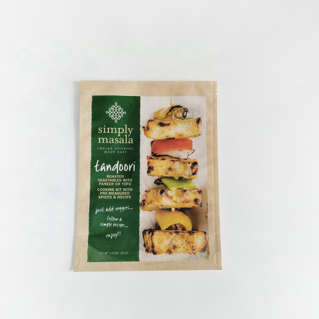 Sustainable Customised Eco Friendly Food Packaging Kraft Paper Ziplock Compostable Bag