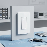 Interrupteur mural intelligent WIFI Hantu Electric US Standard DS-122 10A 240V en ABS, compatible avec l'application Smart Life et la commande vocale Alexa/Google Home