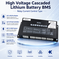 EC-HV-MC1+EC-HV-SC2 48S BMS intelligent en cascade pour batteries au lithium avec écran LCD de 4,3 pouces CAN RS485 pour stockage d'énergie industriel