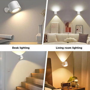 Modern Simplicity Rechargeable Rotatable ABS PC Round LED <b>Wall</b> <b>Sconce</b> Lamp Night <b>Light</b> For Bedside - Product Image 2