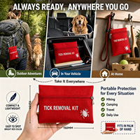 Kit de 15 pièces portable, écologique et multifonctionnel pour l'élimination des tiques chez les chiens, chats et humains, avec crochet à tiques en acier inoxydable et plastique