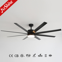 Ventilateur de plafond intelligent 1stshine avec lumière, moteur réversible à pales ABS, design élégant, 6 vitesses, qualité professionnelle, application mobile pour maison connectée