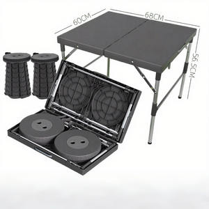 Juego de mesa y silla plegable para acampar al aire libre, puesto de Casa de primer antepasado portátil Simple - Product Image 1