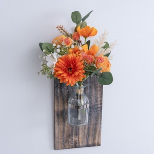 Décoration Murale de Fleurs Artificielles Ice Chan, Bouquet Orange en Tissu Plastique Tressé pour la Maison et les Mariages CF01409 - Product Image 1