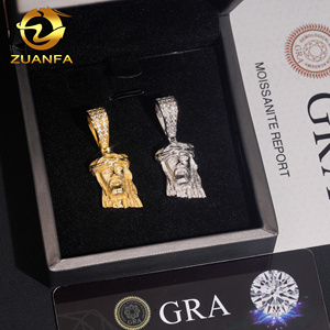 Prix de gros Jésus Moissanite Pendentif Hip Hop Iced Out Design 925 Sterling Silver Plaqué Or Moissanite Pass Diamond Tester - Product Image 6