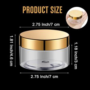 Envases Cosméticos Vacíos de Lujo de 8oz, Cilíndricos, Biodegradables, de PET Transparente, con Tapa de Rosca de Aluminio/Plástico Dorada para Lociones - Product Image 3