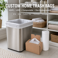 Sacs poubelles transparents OEM ODM en rouleau, fond renforcé, résistants aux déchirures, pour poubelles domestiques, avec boîte de distribution personnalisée